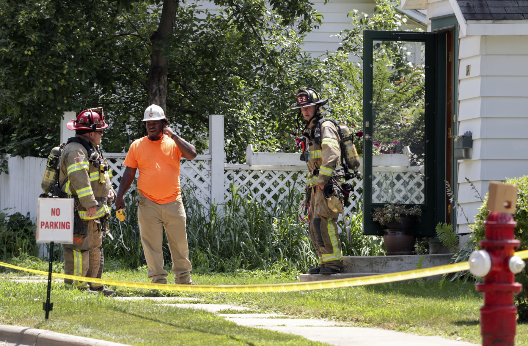 Firefighters, utility workers check homes